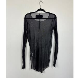 Rundholz Black Label Dip Sheer Gold Splatter Grunge Fairy Goth Sheer Top Medium